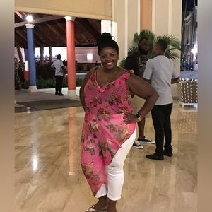 ASOS colorful floral sheer top